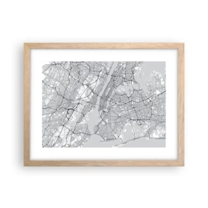 Póster en marco roble claro - Anatomía de una metrópolis - 40x30 cm