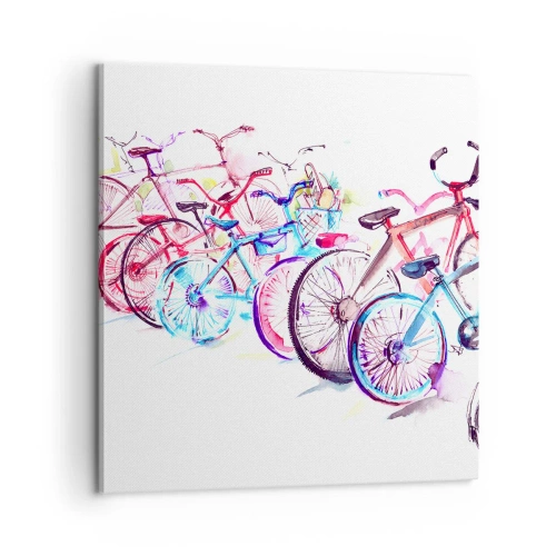 Cuadro sobre lienzo - Impresión de Imagen - Reunión de ciclistas - 60x60 cm