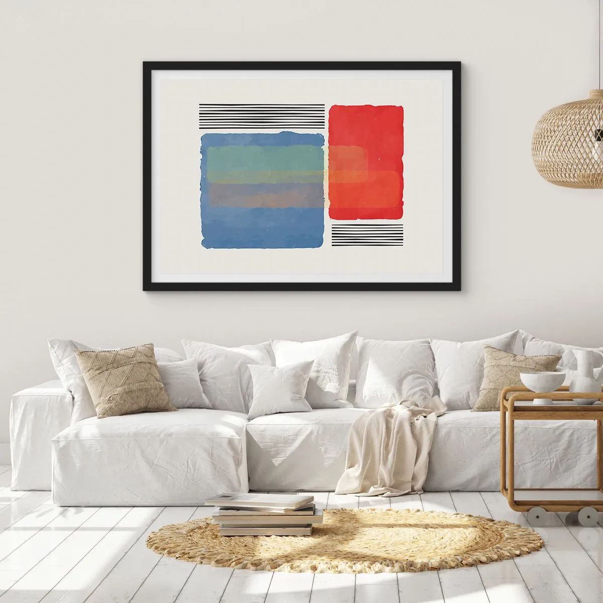 Póster en marco negro - Espíritu y alma de la geometría - 50x40 cm
