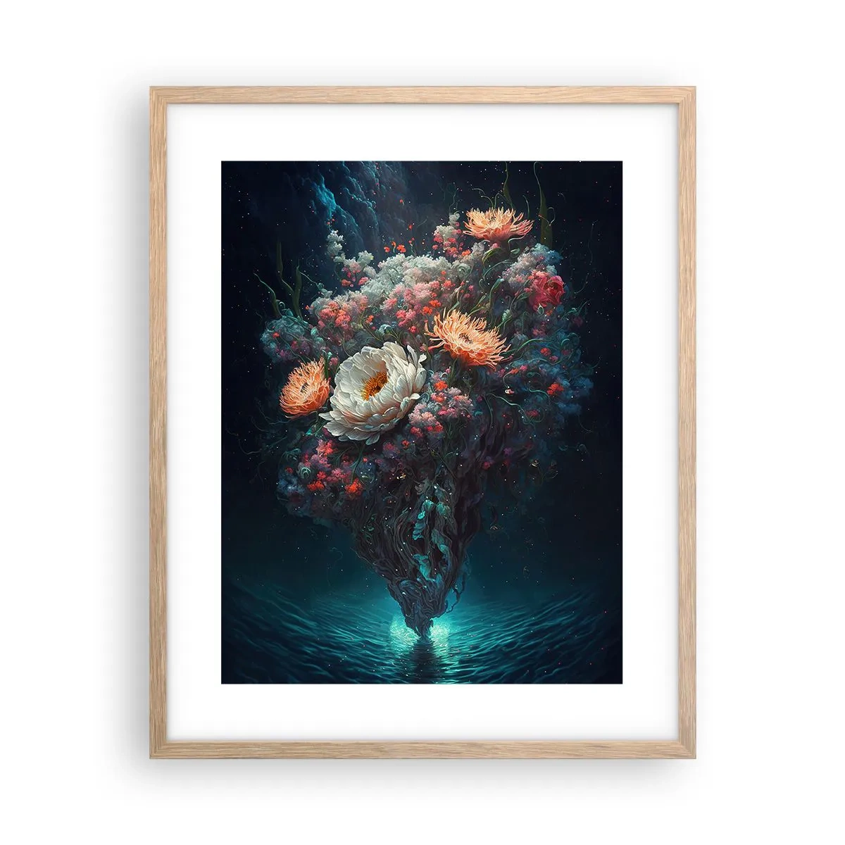 Póster en marco roble claro - Extraño jardín - 40x50 cm