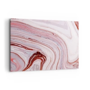 Cuadro sobre lienzo - Impresión de Imagen - Patrón abstracto en rosa y blanco - 100x70cm - Cambio de dirección - Decoración de pared moderna para salón y dormitorio ARTTOR