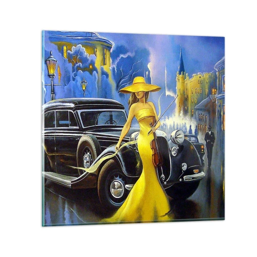 Cuadro sobre vidrio - Impresiones sobre Vidrio - Noche de violín y pasión - 70x70 cm