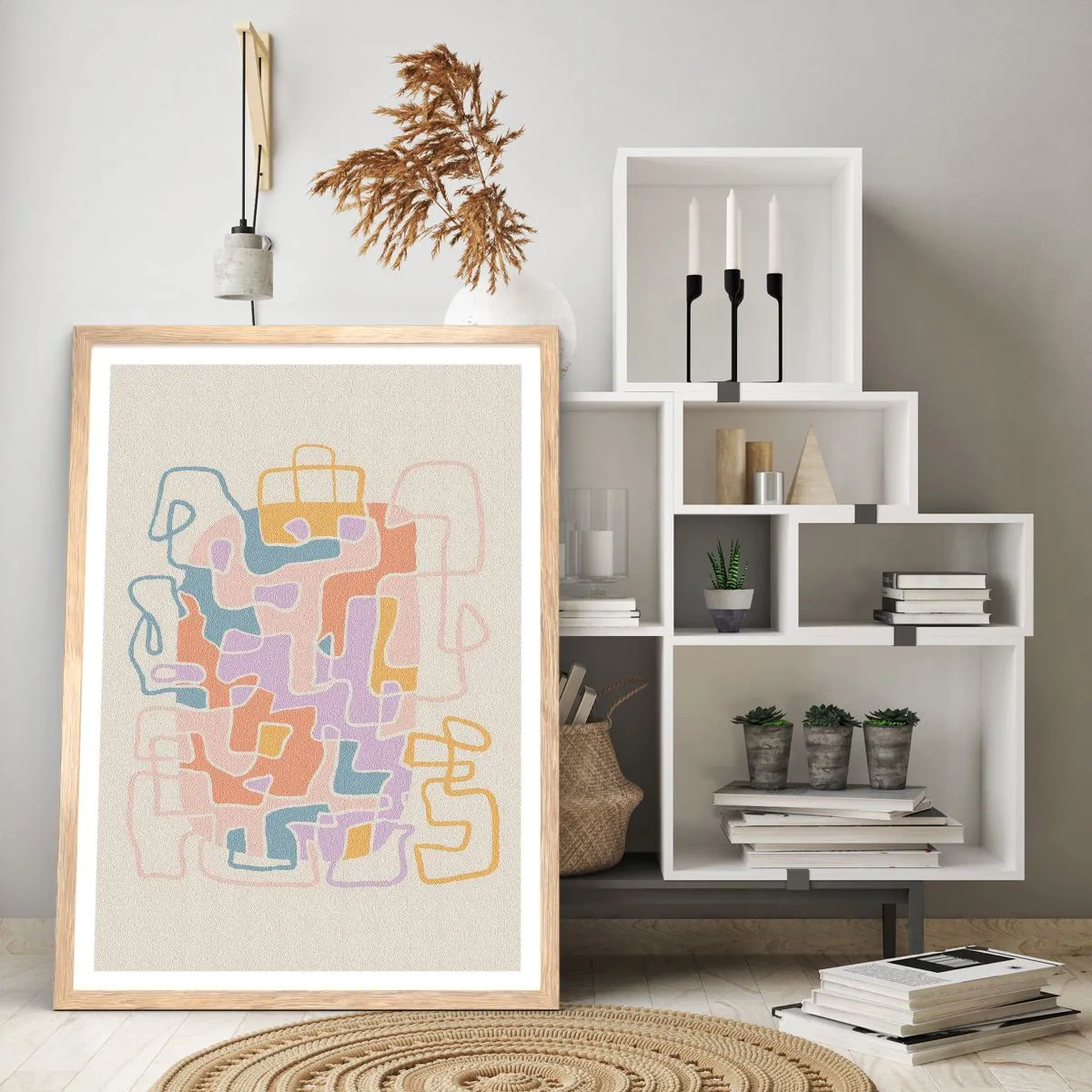 Póster en marco roble claro - Laberinto - una alegre aventura - 61x91 cm