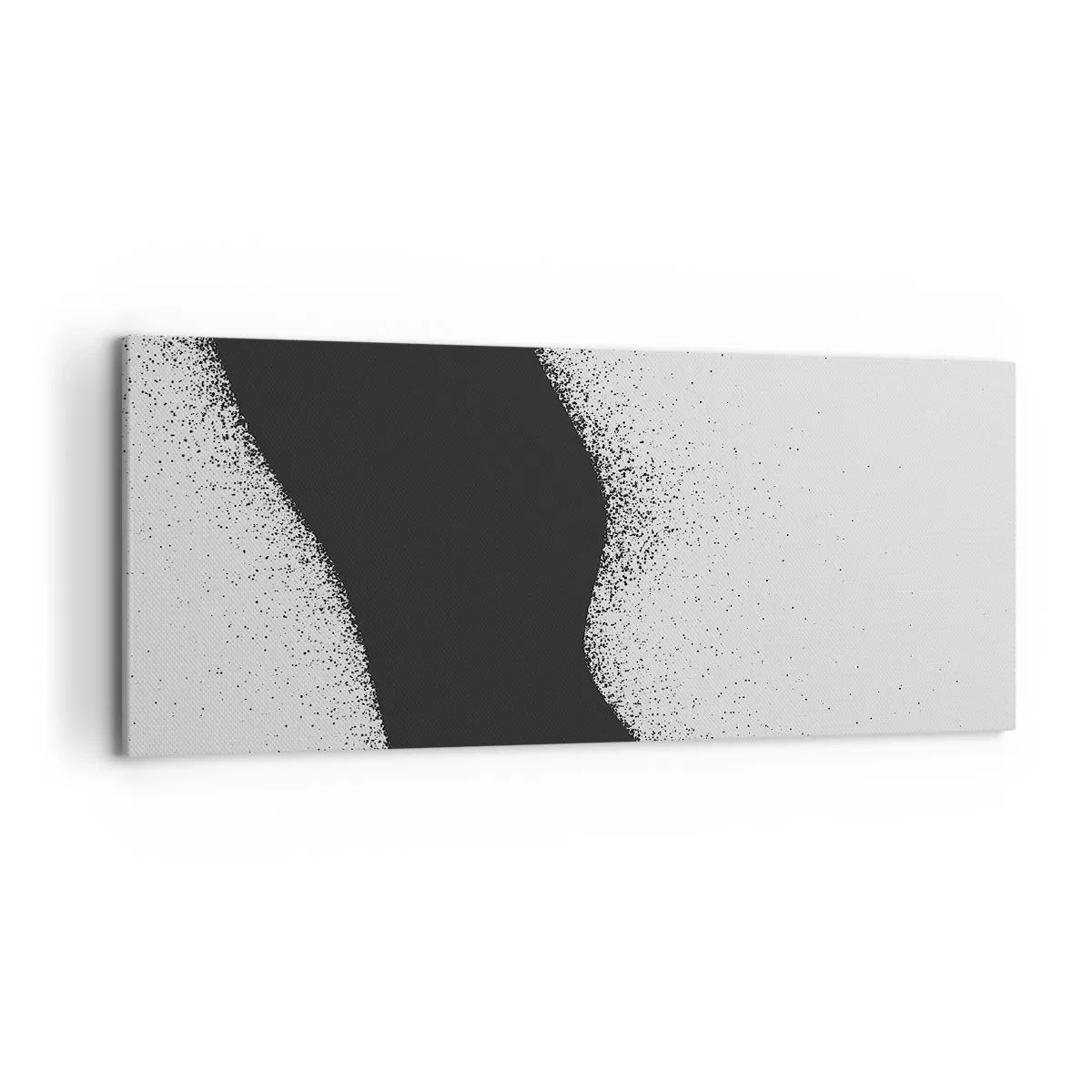 Cuadro sobre lienzo - Impresión de Imagen - Patrón abstracto en blanco y negro con puntos delicados sobre lienzo - 120x50cm - Equilibrio suave - Decoración de pared moderna para salón y dormitorio ARTTOR