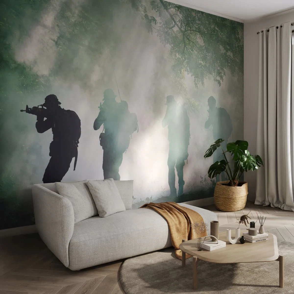 Fotomural Premium Canvas - Uno para todos... - Soldado, Arma, Rifle - 350x256 cm