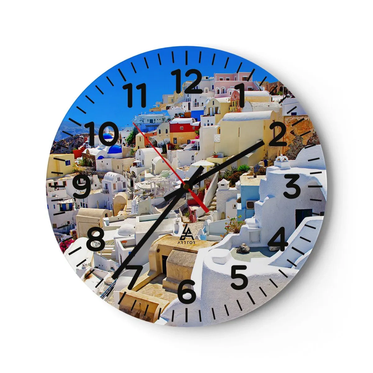 Reloj de pared - Reloj de vidrio - Sueño de un verano griego - 30x30 cm