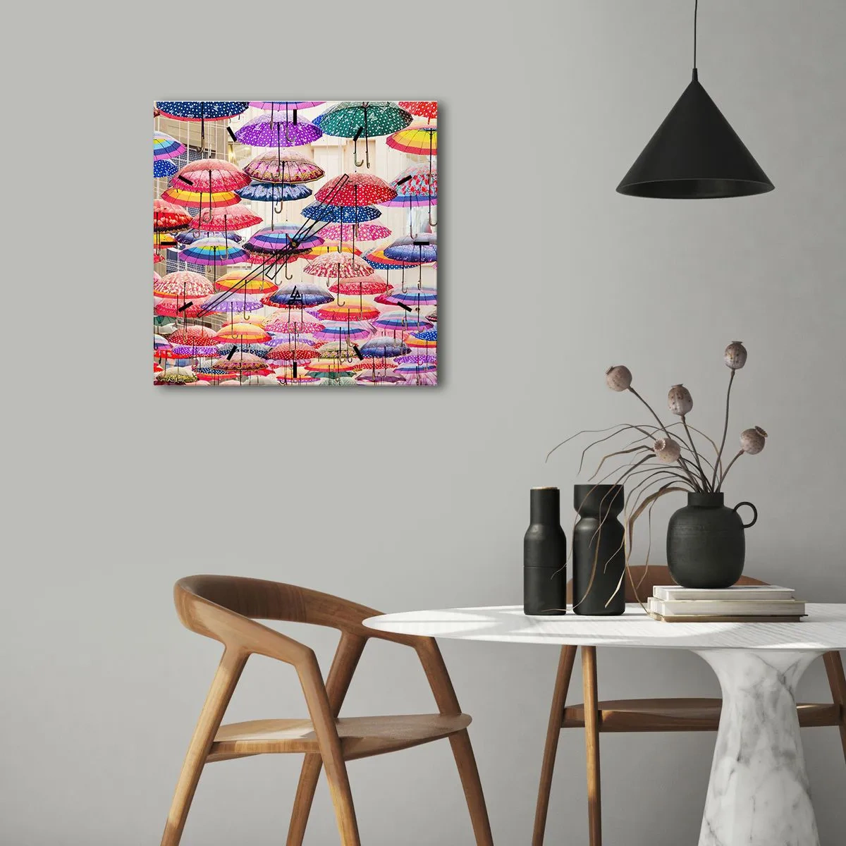 Reloj de pared - Reloj de vidrio - Pradera urbana - 40x40 cm