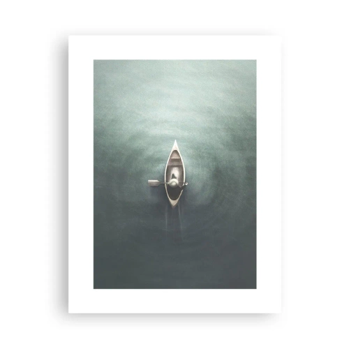 Póster - A través de un lago iluminado por la luna - 30x40 cm