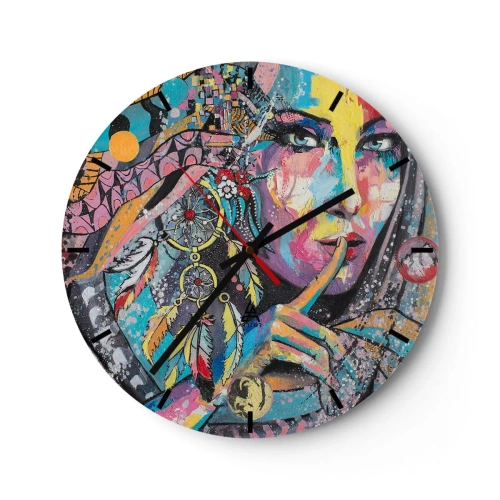 Reloj de pared - Reloj de vidrio - Silencio hasta que entiendas - 40x40 cm