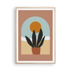 Póster en marco roble claro - Pequeñas alegrías - 70x100 cm