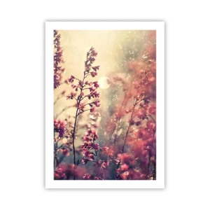 Póster - Flores a la luz del sol poniente - 50x70cm - Jardín secreto - Decoración de pared moderna para salón y dormitorio ARTTOR