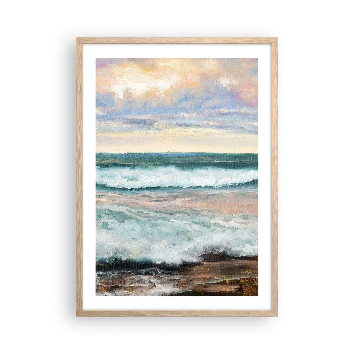 Póster en marco roble claro - Aquí suavizarás tu alma - 50x70 cm