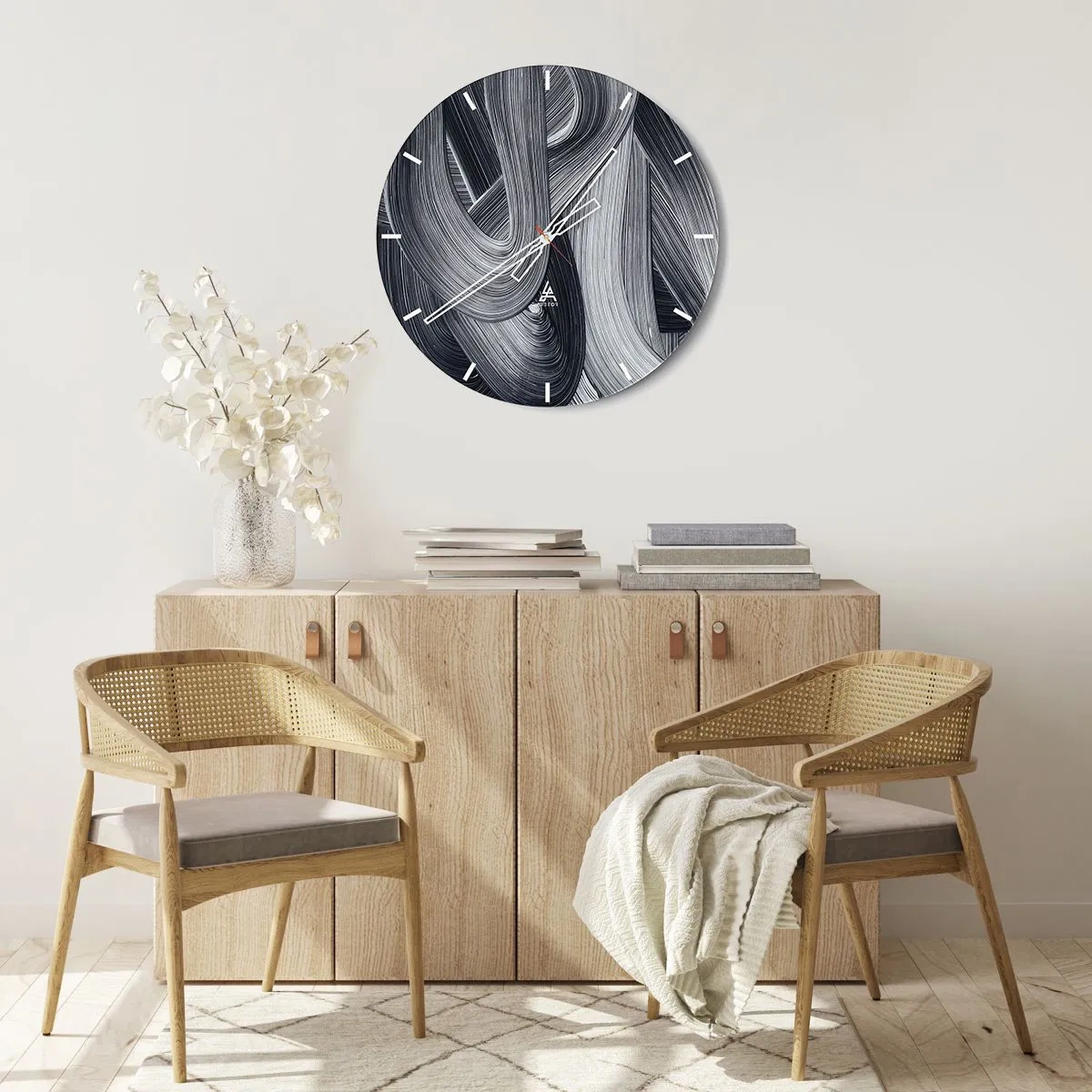 Reloj de pared - Reloj de vidrio - La fluidez de la realidad - 30x30 cm