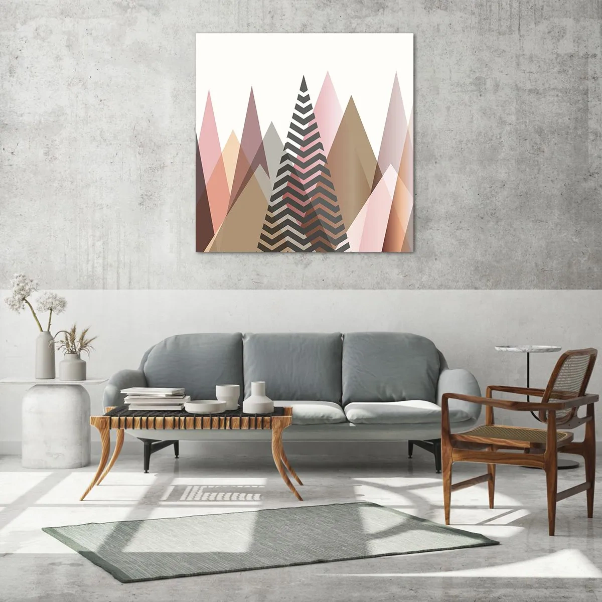 Cuadro sobre vidrio - Impresiones sobre Vidrio - Una visión piramidal - 70x70 cm