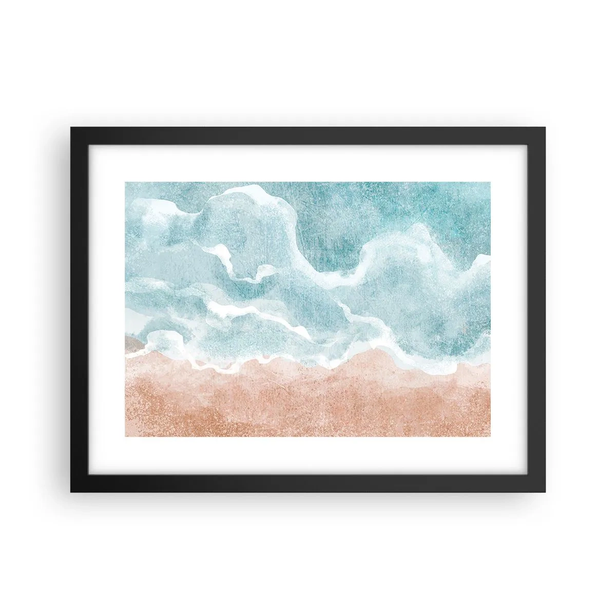 Póster en marco negro - Abstracción de nubes - 40x30 cm