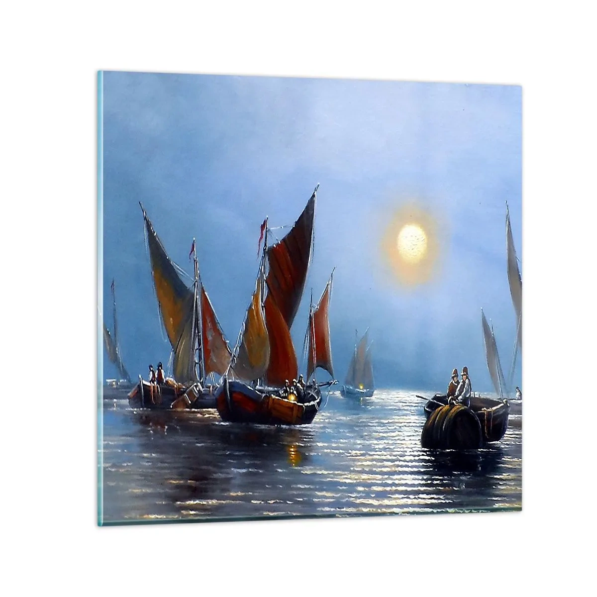 Cuadro sobre vidrio - Impresiones sobre Vidrio - Pesca nocturna - 30x30 cm
