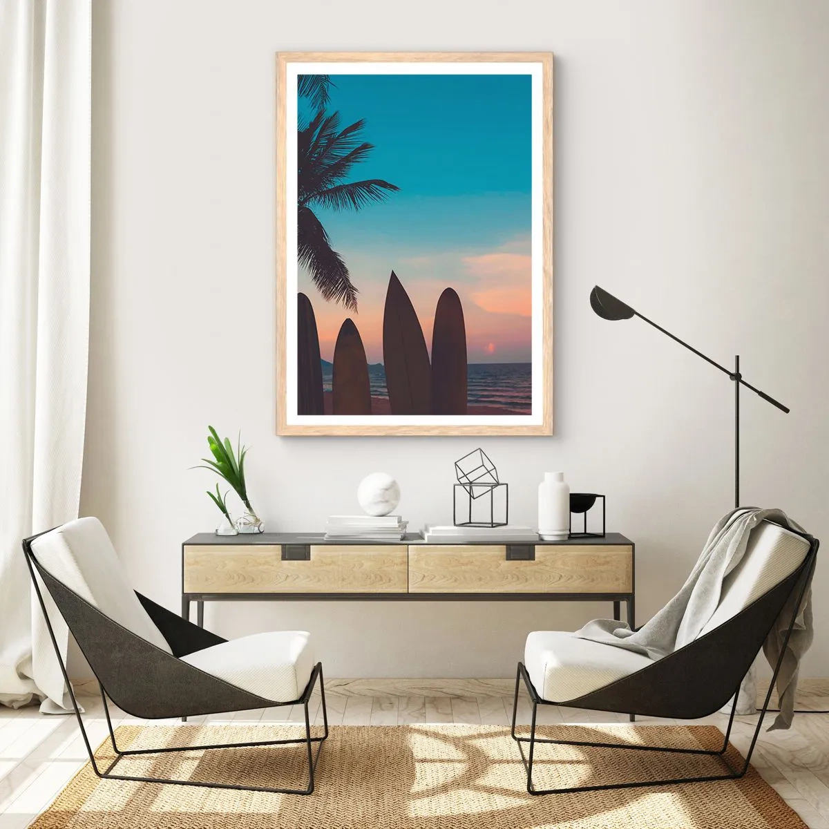 Póster en marco roble claro - Mañana también disfrutaremos - 50x70 cm