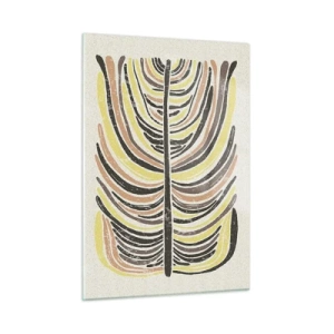 Cuadro sobre vidrio - Impresiones sobre Vidrio - Abstracción orgánica en tonos terrosos cálidos sobre un fondo claro. - 50x70cm - Abstracción vibrante - Decoración de pared moderna para salón y dormitorio ARTTOR