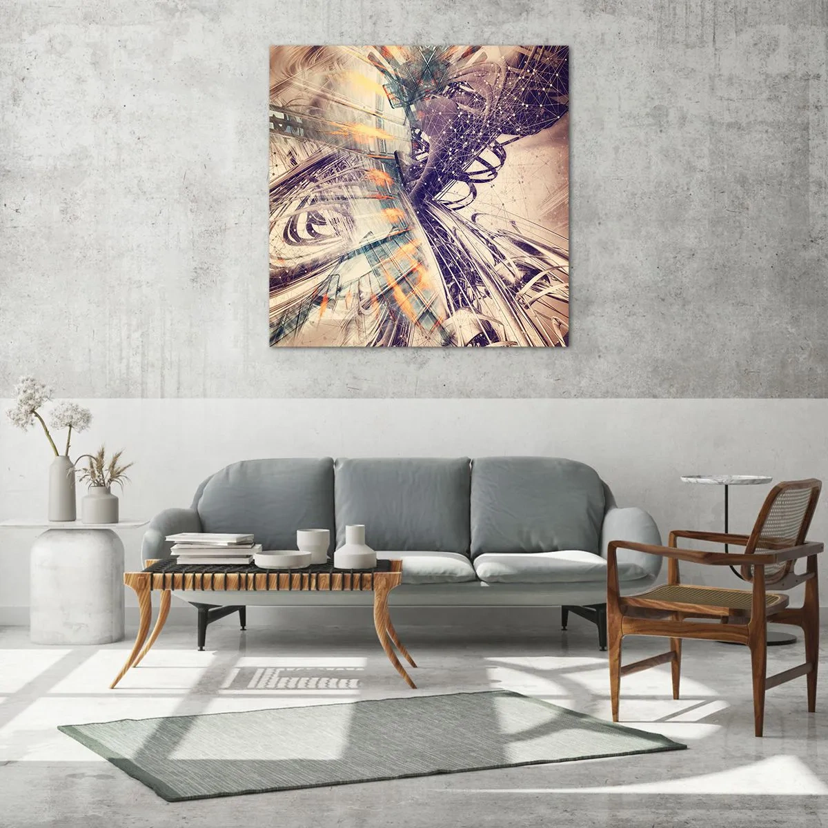 Cuadro sobre vidrio - Impresiones sobre Vidrio - Con mucha prisa - 70x70 cm