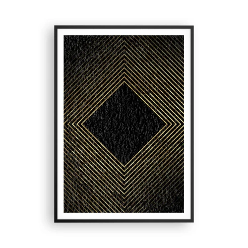 Póster en marco negro - Geometría al estilo glamour - 70x100 cm