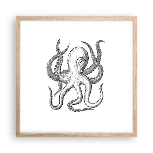 Póster en marco roble claro - Bailando con olas - 50x50 cm