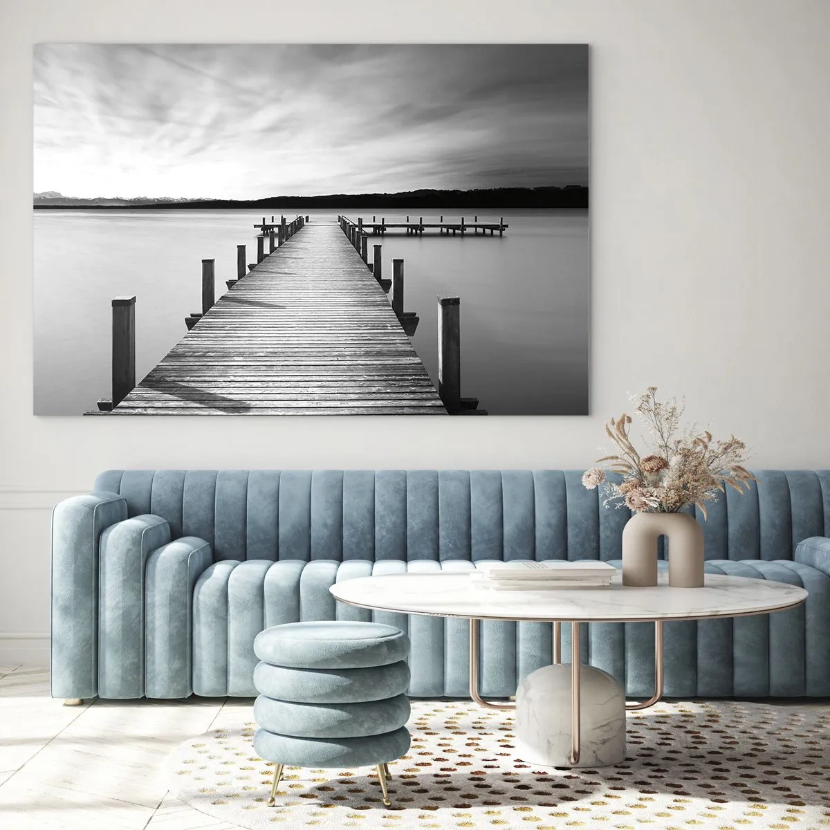Cuadro sobre vidrio - Impresiones sobre Vidrio - En el lago de la paz - 70x50 cm