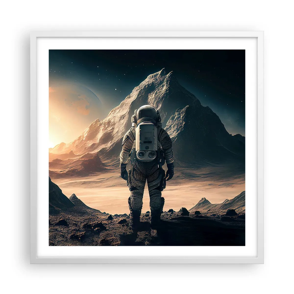 Póster en marco blanco - Un nuevo reto - 60x60 cm