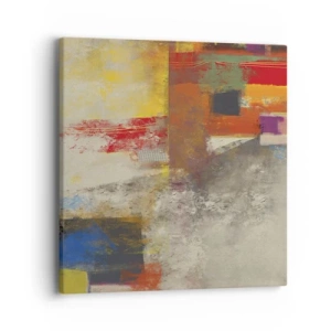 Cuadro sobre lienzo - Impresión de Imagen - Geometría de color - 40x40 cm