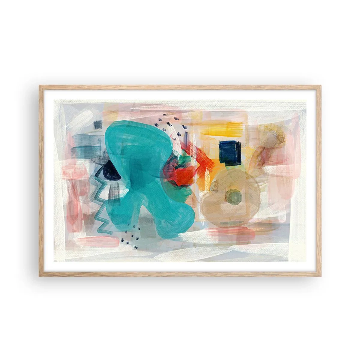 Póster en marco roble claro - Un juego de colores - 91x61 cm