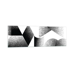 Cuadro sobre vidrio - Impresiones sobre Vidrio - Geometría compuesta por ángulos y formas ovaladas. - 160x50cm - Ángulos y óvalos - Decoración de pared moderna para salón y dormitorio ARTTOR