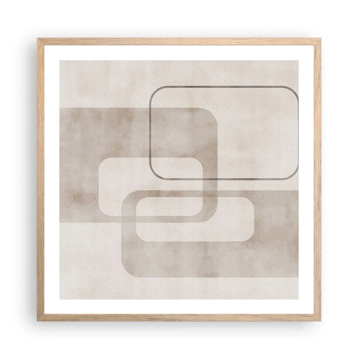 Póster en marco roble claro - Fuga geométrica - 60x60 cm