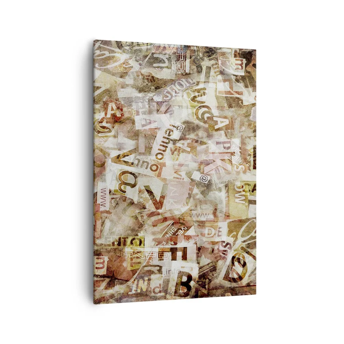 Cuadro sobre lienzo - Impresión de Imagen - Composición abstracta con letras y fragmentos de texto. - 70x100cm - Unificando el lenguaje - Decoración de pared moderna para salón y dormitorio ARTTOR