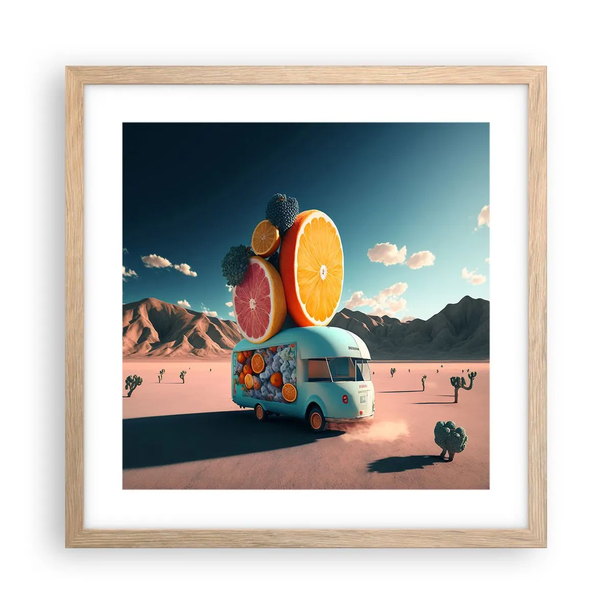 Póster en marco roble claro - Un sabor a vacaciones - 40x40 cm