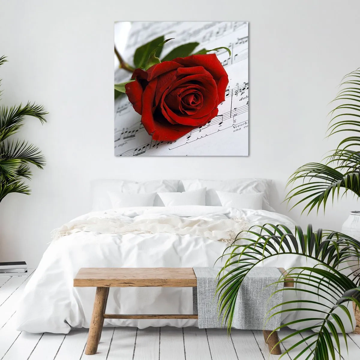 Cuadro sobre lienzo - Impresión de Imagen - La música de los sentimientos en escarlata - 70x70 cm