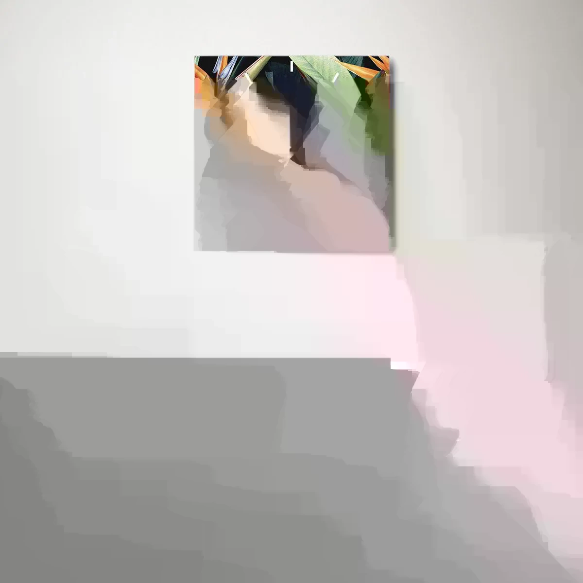 Reloj de pared - Reloj de vidrio - Flores de llamas de los trópicos - 30x30 cm