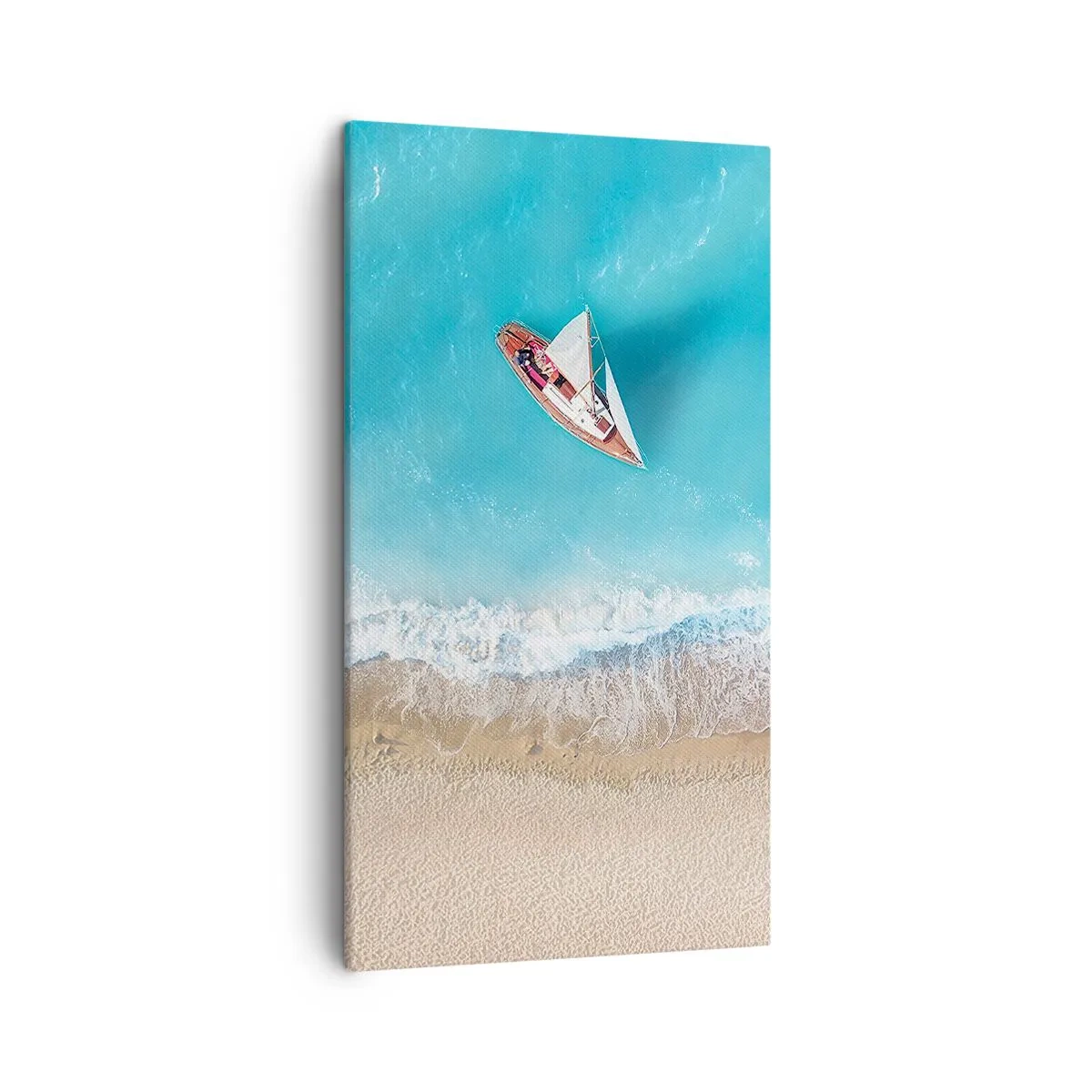 Cuadro sobre lienzo - Impresión de Imagen - Frontera celeste y dorada - 45x80 cm