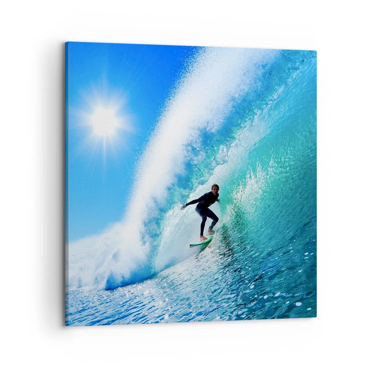 Cuadro sobre lienzo - Impresión de Imagen - A través de la gran ola - 50x50 cm
