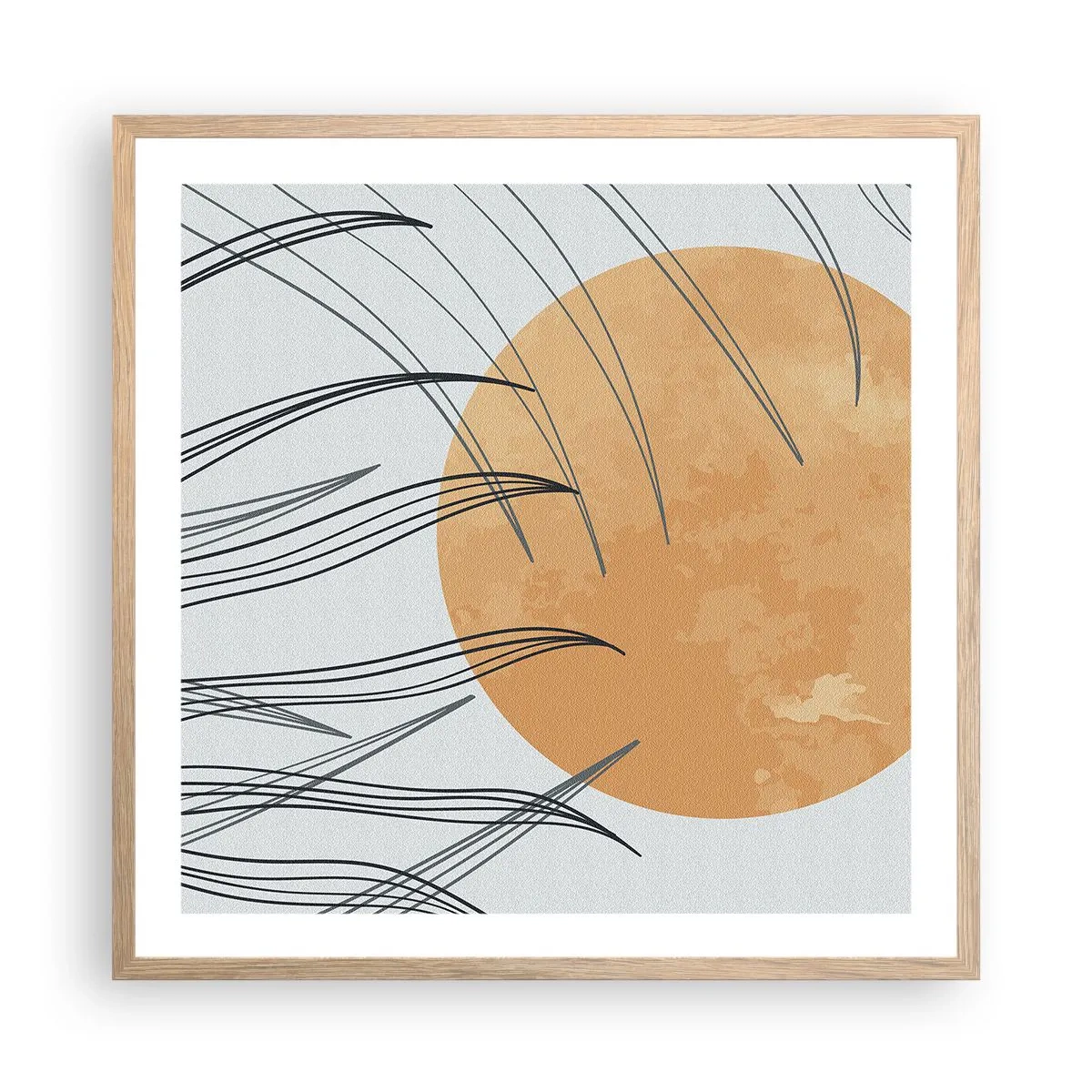 Póster en marco roble claro - Siempre hacia el sol - 60x60 cm