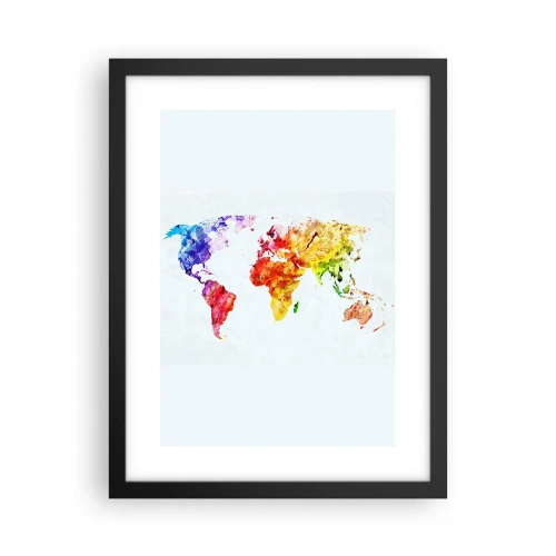 Póster en marco negro - Todos los colores del mundo - 30x40 cm