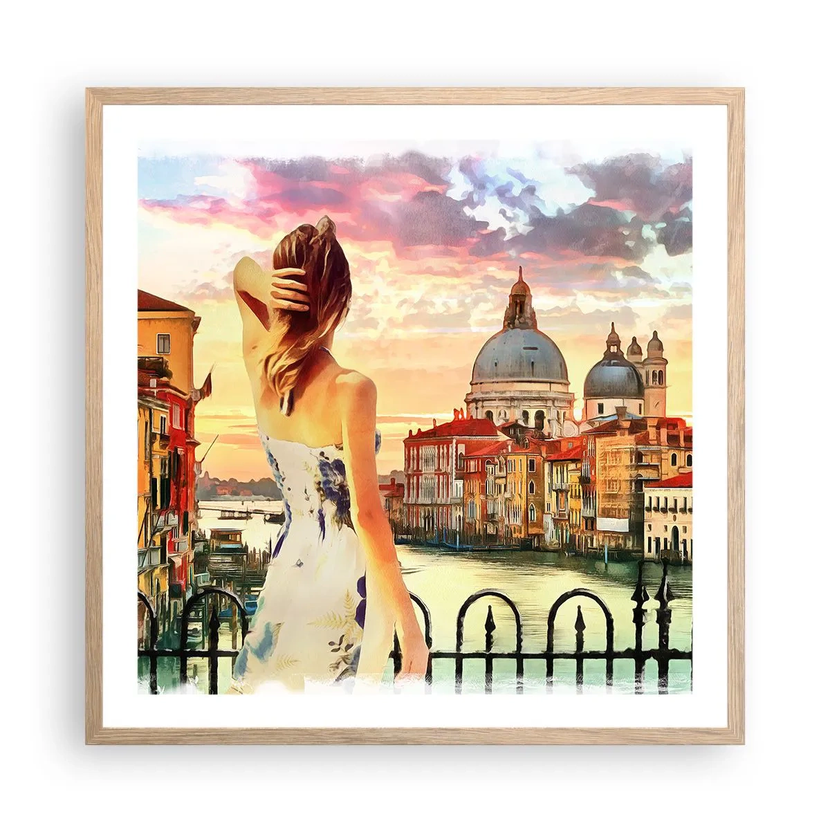 Póster en marco roble claro - Escapada de fin de semana - 60x60 cm