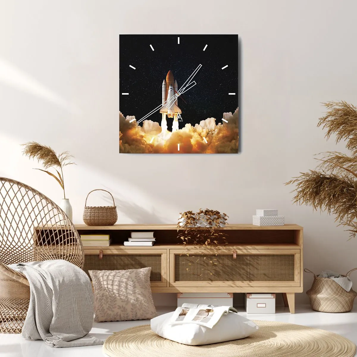 Reloj de pared - Reloj de vidrio - ¡Ad astra! - 40x40 cm