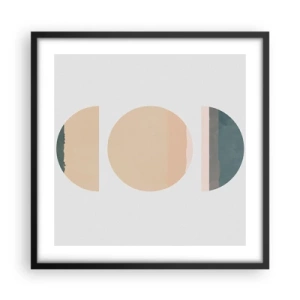 Póster en marco negro - Círculo tras círculo - 50x50 cm