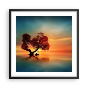 Póster en marco negro - La lejanía y el silencio del mundo - 50x50 cm