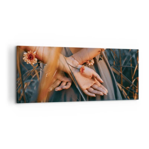 Cuadro sobre lienzo - Impresión de Imagen - Conectada con la naturaleza - 100x40 cm