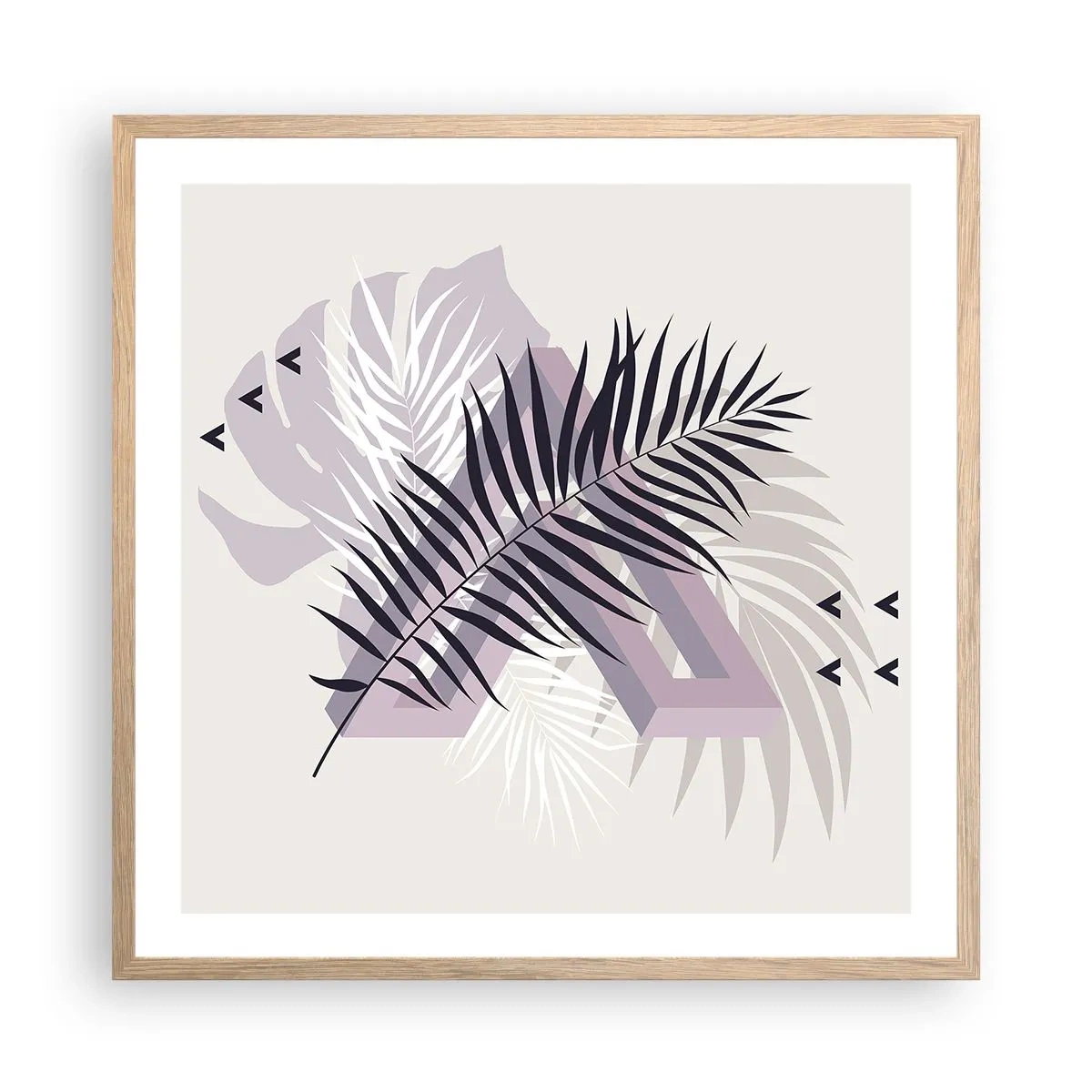 Póster en marco roble claro - La sombra de una sombra - 60x60 cm