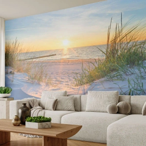 Fotomural personalizado Premium Canvas - El sonido del mar, el canto de los pájaros, una playa virgen entre las dunas... - Paisaje, Mar, Dunas