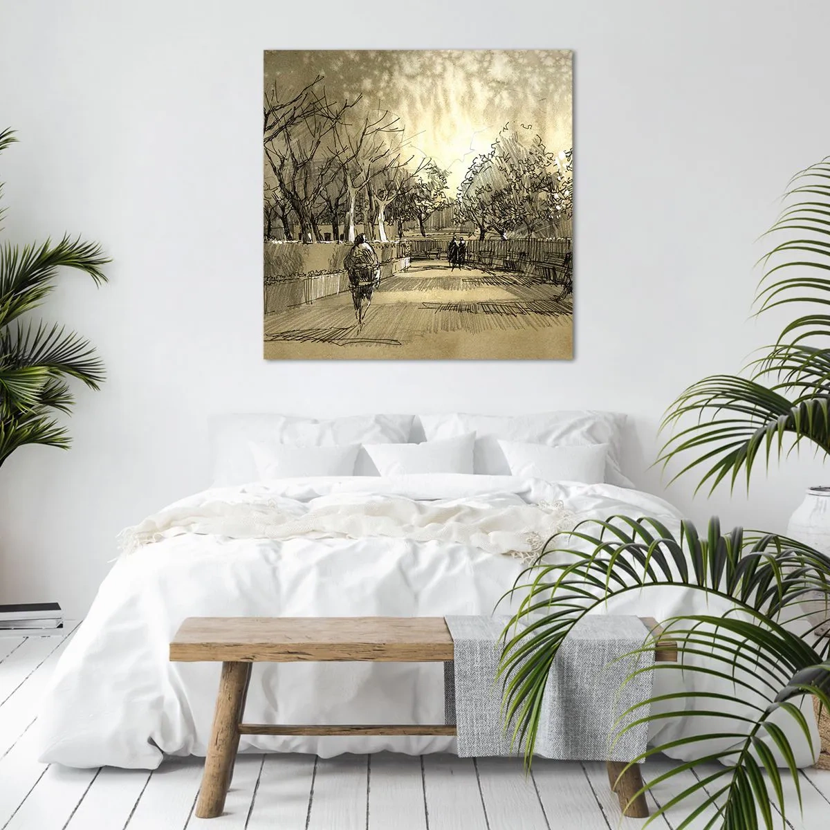 Cuadro sobre lienzo - Impresión de Imagen - Un momento hecho a pluma - 50x50 cm