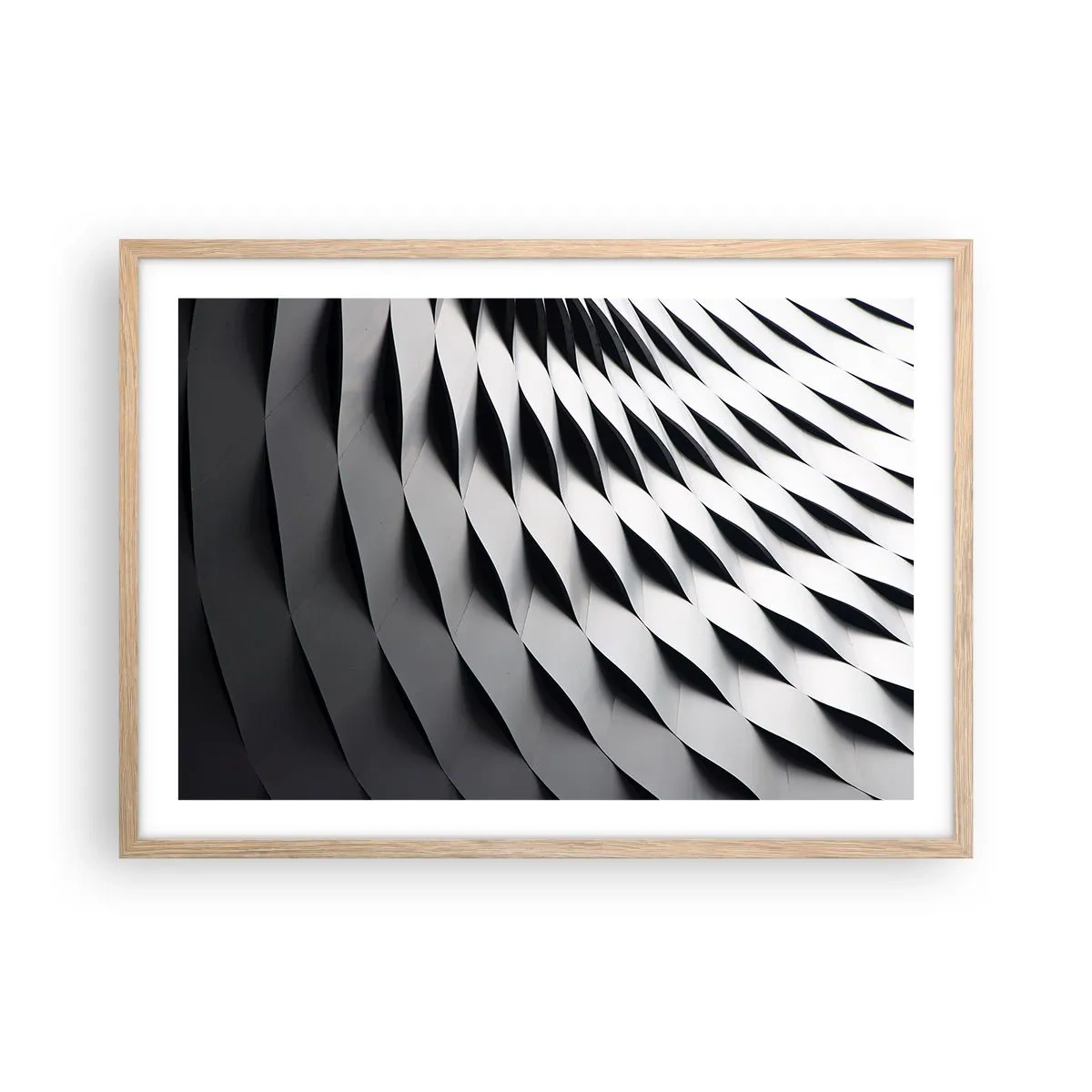 Póster en marco roble claro - En la superficie de las ondas - 70x50 cm