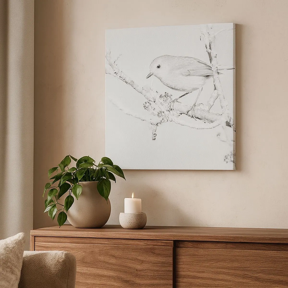 Cuadro sobre lienzo - Impresión de Imagen - Mañana de invierno - 30x30 cm