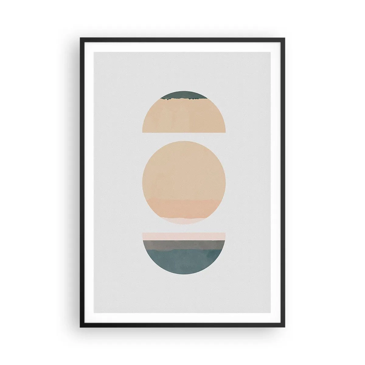Póster en marco negro - Círculo tras círculo - 70x100 cm